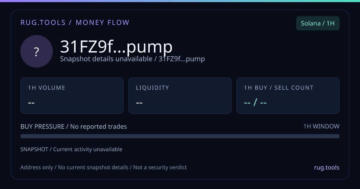 31FZ9f…pump on Solana — Rug.Tools Money Flow